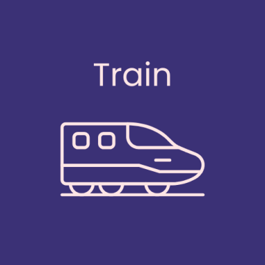 Train Graphic of a stylised train with the word "Train" above it.