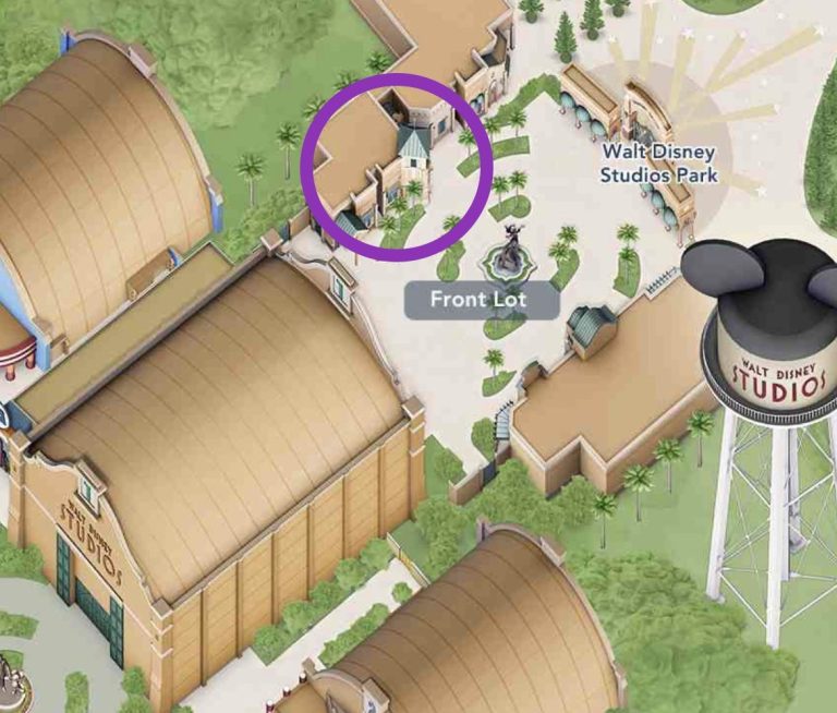 Map showing the hire location in the studios park