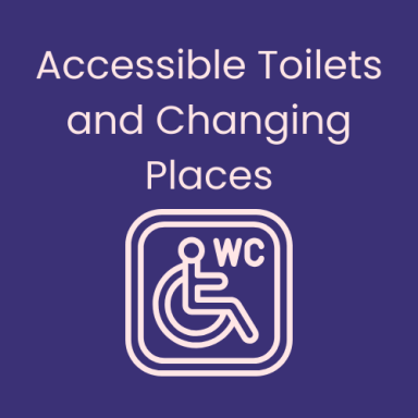 Icon representing accessible toilets and changing places for individuals with disabilities.