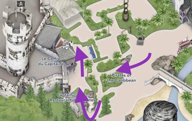 Image shows on a map that the accessible entrance is down the path to the left of the entrance 