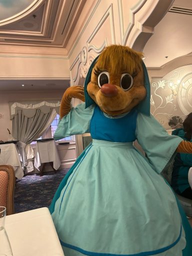 Image of Suzy the mouse in her green and teal dress