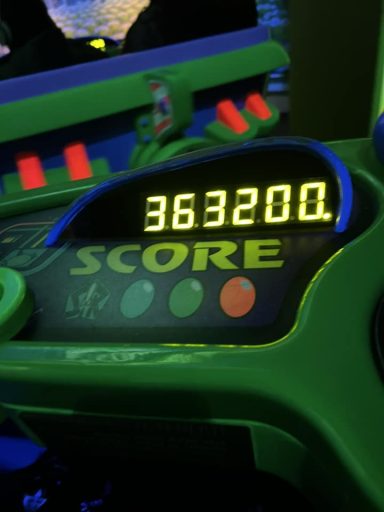 Buzz lightyear scoreboard showing a score of 363,200