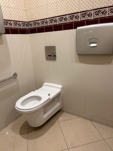 Toilet with a grabrail next to it