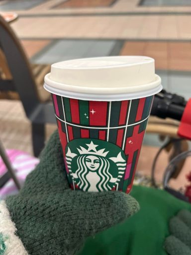 Starbucks red and green check festive takeaway cup