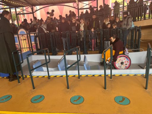 A wheelchair user exiting the boat