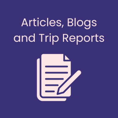 Icon of a notepad with a pencil, indicating articles, blogs, and trip reports.