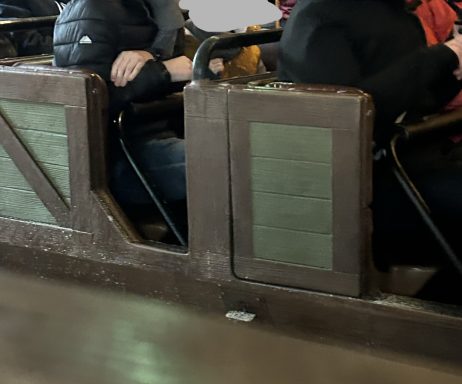 wooden style side of the ride vehicle 