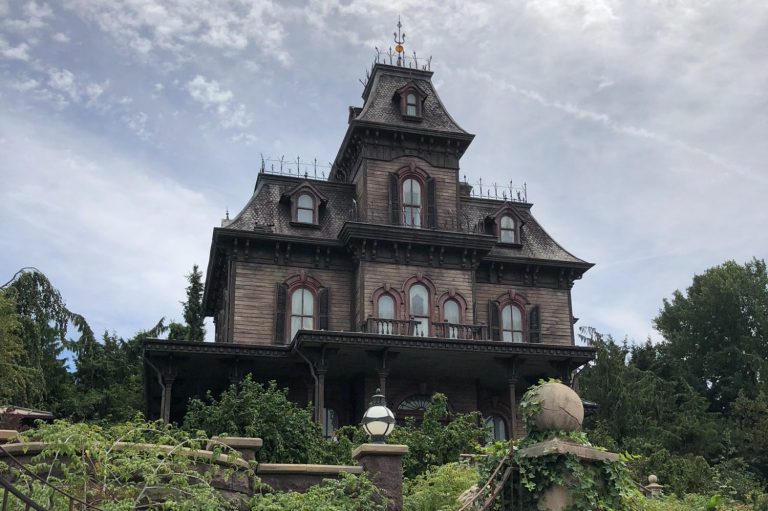 Image of Phantom Manor, a dilapidated manor house set in overgrown gardens 