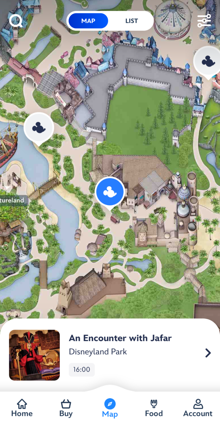 App Screen in map view